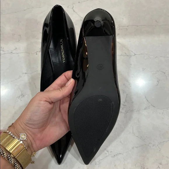 Black Patent Leather Stiletto Heels size 9/41 - Picture 7 of 8